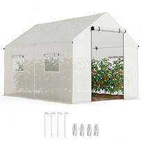 Polyethylene Walk-in Polytunnel Greenhouse, 2 x 3(m), White 200 x 300 x 200 cm