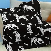 Dalmatian Print Flannel Fleece Blanket, Multi-Use for Office, Home Decor, Bed, Sofa, Car, Nap, Air Conditioning, Perfect Holiday Gift, Contemporary St 75X95CM white