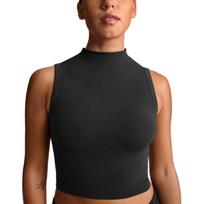 NikeSKIMS Vintage Seamless Women's Mock-Neck Long-Line Bra TPTNK2954-OBD S black