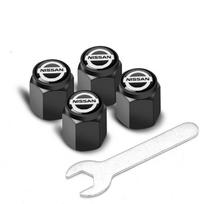 For Nissan GFJ334pcs Car Wheel Tire Valve Stem Caps Airtight Cover For Nissan Qashqai X-Trail Leaf Juke Note Micra Maxima NISMO Car Accessories black