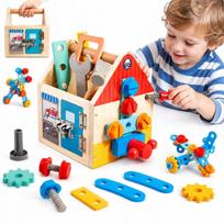 Medinis Montessori įrankių dėžės rinkinys vaikams