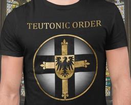 Teutonų ordino simbolis - Teutonų kryžiaus heraldika - Viduramžių istorija - Teutonų riterių marškinėliai 120 black