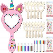 Vaikų kūrybinis rinkinys „Unicorn“, 12 vnt. mini medinių veidrodėlių