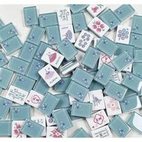 American Mahjong Transparent 160 Tile Set - Portable, Travel-Friendly with Bowknot Design and Hand-Rubbed Finish Size 36, Blue Butterfly gray