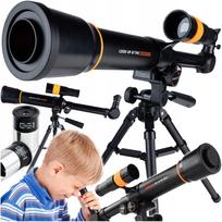 Vaikiškas astronominis teleskopas su trikoju