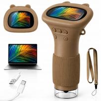 Vaikiškas skaitmeninis mikroskopas su LCD ekranu, USB ir LED, 1000x didinimas