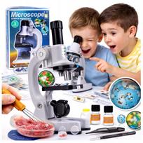 Vaikiškas edukacinis mikroskopas su LED apšvietimu, 1200x didinimas