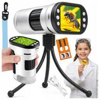 Skaitmeninis vaikų mikroskopas su USB kamera, LED apšvietimu ir ekranu, 1000x didinimas