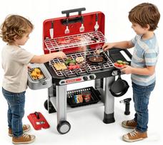 Vaikiška BBQ grilis su dūmų, šviesos ir garso efektais, 30 priedų