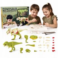 Vaikiškas dinozauro fosilijos kasinėjimo 3D skeletas
