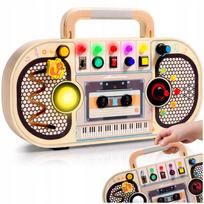 Medinė lavinamoji lenta su LED šviesomis ir muzika vaikams