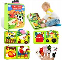 Veltinė Montessori sensorinė knygelė „Ferma“