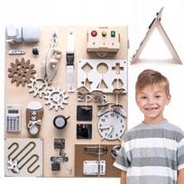 Montessori pojūčių lenta vaikams, XXL dydis, su vardu, pastatoma