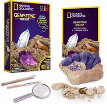 Mineralų kasimo rinkinys su didinamuoju stiklu National Geographic