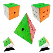 Galvosūkis MoYu kubų rinkinys 2x2, 3x3 ir piramidė