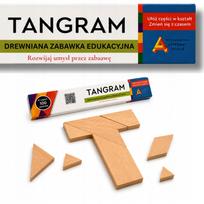 Medinė tangram dėlionė, 4 dalys, 100 figūrų