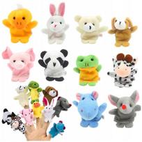 Pirštinės lėlytės Reke Puppets, 10 vnt., minkštos, zoologijos sodo gyvūnai