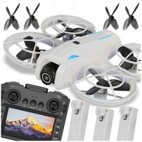 Dronas su HD kamera, WiFi, nuotoliniu valdymu, bešepetiniu varikliu, 3 akumuliatoriais, 300 m atstumu
