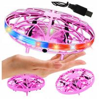 Mini dronas skraidantis diskas su LED apšvietimu, valdomas ranka