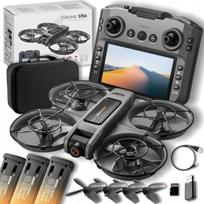 Dronas su LCD valdymo pultu, 2 kameromis, bešepetėliu varikliu, 125 g, Wi-Fi, 3 akumuliatoriai