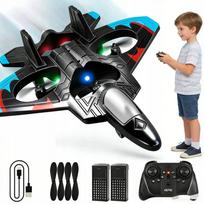 Nuotoliniu būdu valdomas DRONE FIGHTER reaktyvinis lėktuvas su LED šviesomis ir pultu