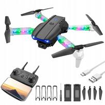 Dronas E99D su 2 kameromis, WiFi, LED apšvietimu, 2 akumuliatoriai 1800mAh, 100 m