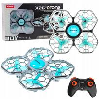 RC dronas Syma X26 PRO su LED, WiFi, akrobatikos funkcija, 2 valdymo pultai