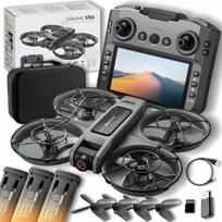 Dronas su HD kamera, LCD ekranu, 3 baterijomis, WiFi, 145 g, brushless