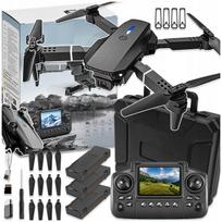 Nuotolinio valdymo dronas su LCD ekranu, 2 kameromis, WiFi, 3 akumuliatoriai, 300 m atstumas, 115 g, Optical Flow