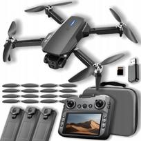 Dronas WINANQE E88 GT su LCD ekranu, 5" bešepetiniai varikliai, 3 baterijos