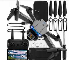 Dronas E99 su 2 kameromis 4K, 200 m, WiFi, su lagaminėliu ir pulteliu