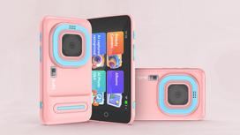 Vaikiška edukacinė kamera Bemi Pixi su Meta AI, 2+5 MP, 4 colių ekranas, 16GB, WiFi, Android, rožinė