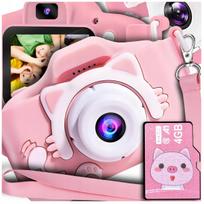 Vaikiškas skaitmeninis fotoaparatas 5 Mpx, rožinis, 32GB, "Katytė