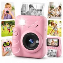 Vaikiškas skaitmeninis fotoaparatas su 32GB kortele, popieriumi, dirželiu ir USB laidu