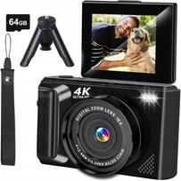 Skaitmeninis fotoaparatas ARNSSIEN Y1, 4K, su 64GB atminties kortele