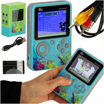 Žaidimų konsolė Kik Mini, 500 retro žaidimų, mėlyna
