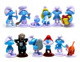 Figūrėlių rinkinys Smurfai, 12 vnt., su Gargamel ir Papa Smurf