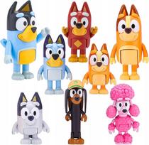 Figūrėlių rinkinys Bluey šeima, 8 vnt., 6–8 cm, pasakų personažai