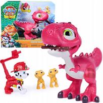 Interaktyvi „Psi Patrol“ Dino filmo figūrėlė Rhubarb 17 cm su Marshall ir šuneliu