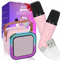 Mini karaokės rinkinys: 2 mikrofonai ir belaidė Bluetooth kolonėlė