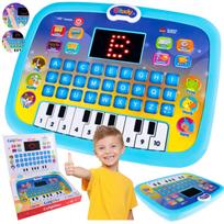 Vaikiškas edukacinis žaislinis nešiojamas kompiuteris su LED pianinu, anglų kalba, 3+