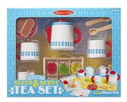 Medinis arbatos servizas Melissa&Doug: arbatinukas ir puodeliai