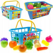 Plastikinių vaisių ir daržovių rinkinys su pirkinių vežimėliu CASDON, 21 cm