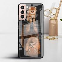 Glass Case For Samsung Galaxy S22 S20 FE S21 5G S10 S9 Plus Note 10 20 Lite Tempered Phone Cover Wolf Dog Cat Bird Lion Tiger Leather black