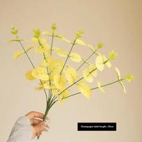 33cm 7 šakų dirbtinio eukalipto puokštė vestuvėms, vidaus dekoravimui, gėlių kompozicijai, fotografijos rekvizitui, dirbtiniai augalai beige