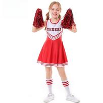 Vaikams Mergaitėms Šokėjoms Šokiai Futbolas Kūdikio Suknelė Vaikų Kalėdos Naujieji Metai Helovinas Cosplay Kostiumai Pasirodymui Vaidmenų Žaidimo Apranga 140cn rožinė raudona spalva