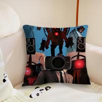 Hot Game S-Skibidi T-Toilet Cameraman Pillow Case Living Room Sofa Cushion Cover Suitable For Home Bedroom Room Decoration 30cm x 30cm gray
