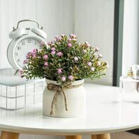 Dirbtinės levandų gėlės Bonsai Patalpoms ir laukui Namams Virtuvei Biurui Stalui Vestuvių Dekoracija 1Pcs balta