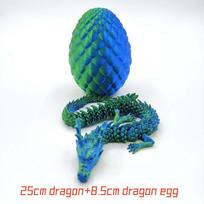 1 Set 3D Printed Dragon Egg Ornamental Toy Joint Activity Model Stress Relief Fidget Toys Gift for Kids Adults Home Office Decor blue