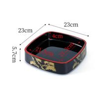 Japanese Sushi Bucket Sashimi Raw Fish Seafood Dish Sushi Cuisine Fruit Dish Food Chrysanthemum Round Tray Salmon Ice Plate black